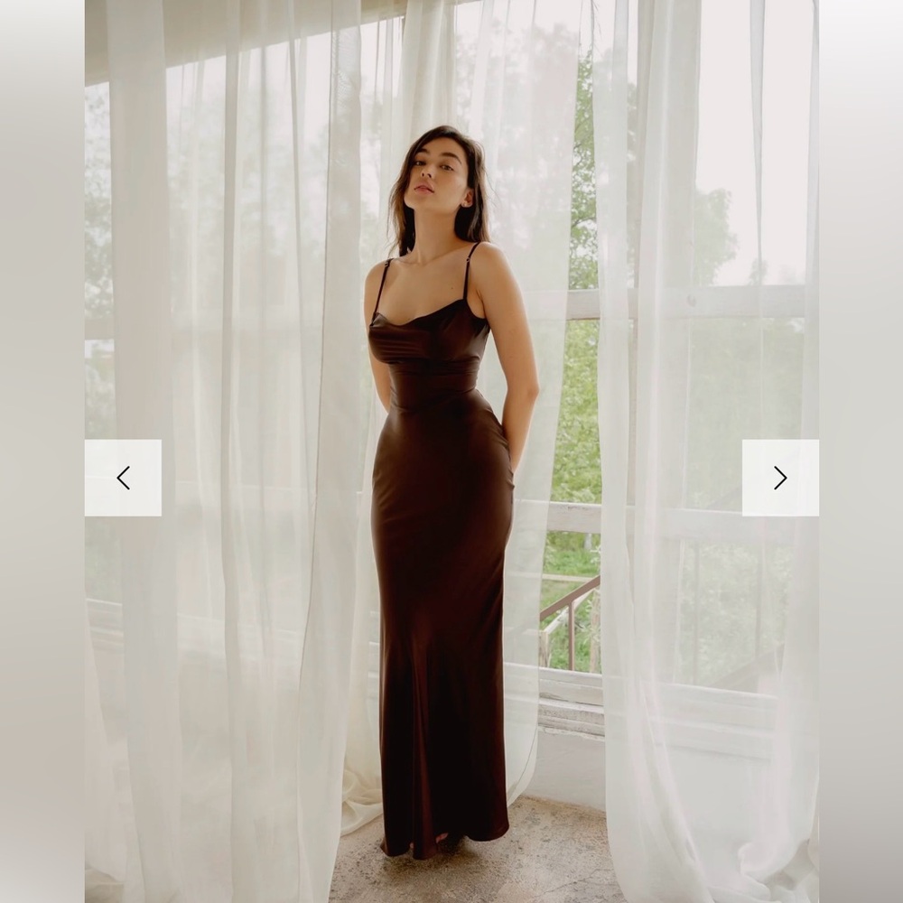 Marbl. Gamine Slip Dress in Choco